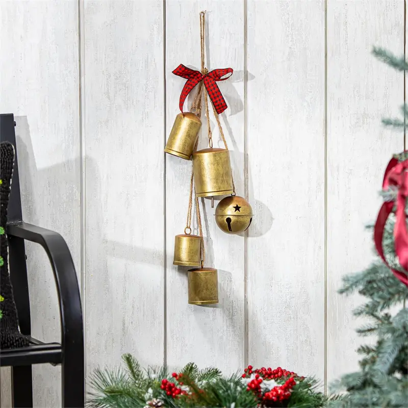 Howdy Holiday, Hanging Bell Cluster, Metal, 20"H