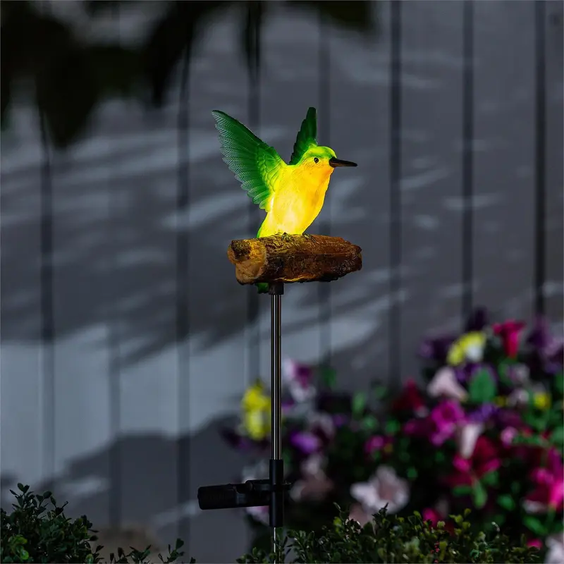 Hummingbird Chirping Charmer Solar Garden Stake