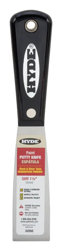 Hyde 1-1/4 in. W x 7-3/4 in. L Carbon Steel Stiff Putty Knife (Pack of 5) - Deal of The Week