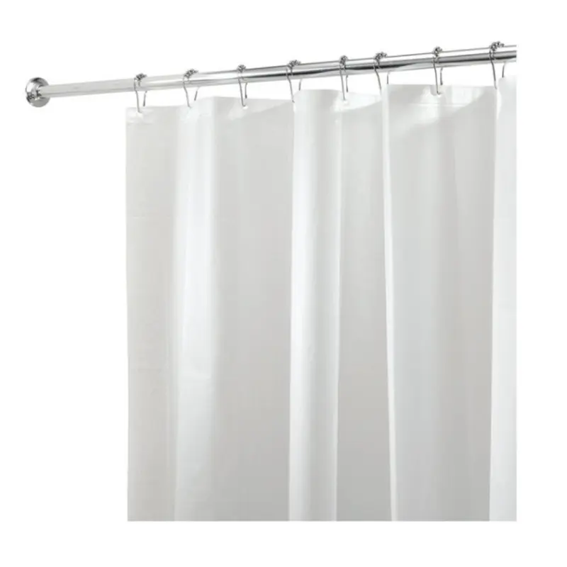 iDesign 72 in. H X 72 in. W White Solid Shower Curtain Liner PEVA