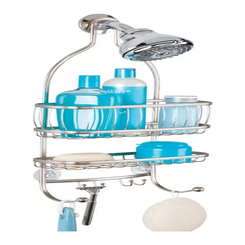 iDesign York 22 in. H X 4 in. W X 9-3/4 in. L Satin Silver Shower Caddy - Deal of The Week