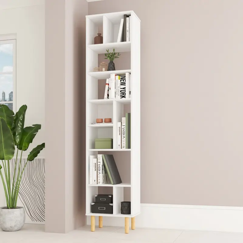Iko 78" White Modern Abstract Open Shelving Unit By Homeroots
