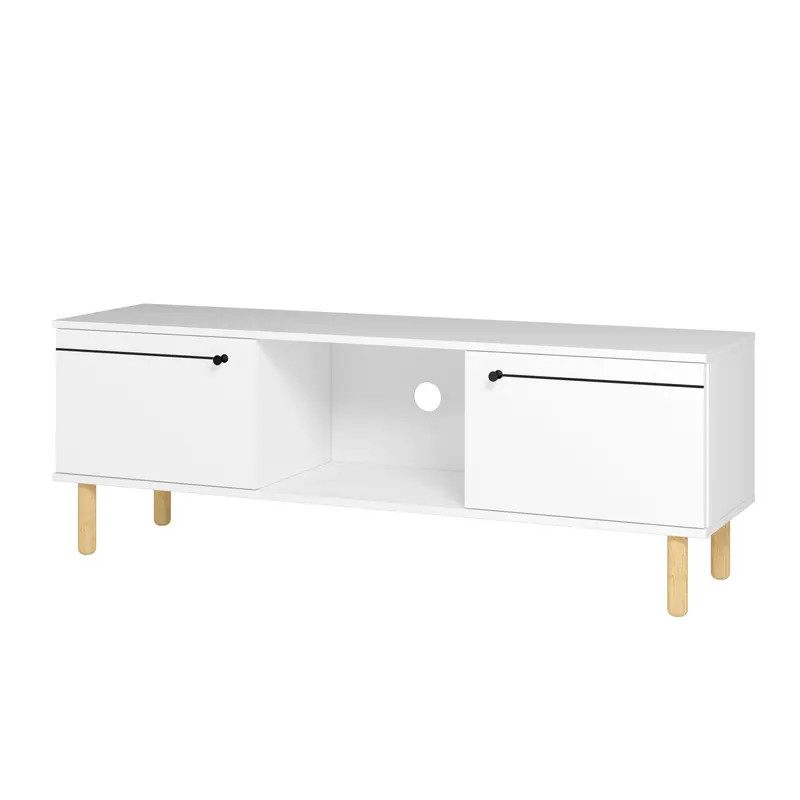 Iko White Modern TV Stand Media Center with Cabinets By Homeroots