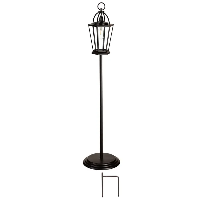 Indoor and Outdoor 3 in 1 Metal Lantern, Lamp Post Light, Hanging Lantern and Tabletop Lantern