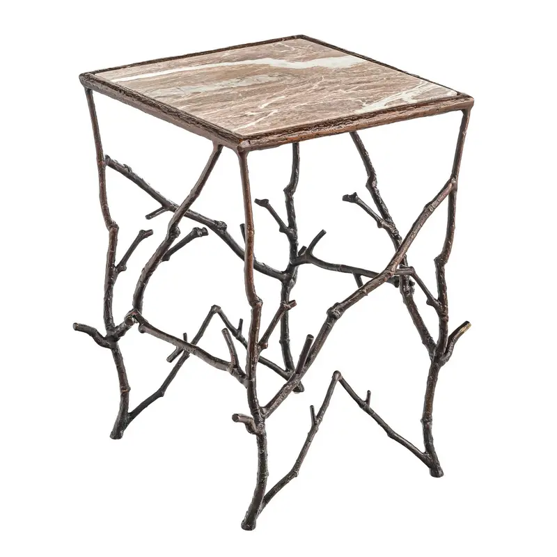 Indoor/Outdoor Branchwater Accent Table with Marble Top,62g83