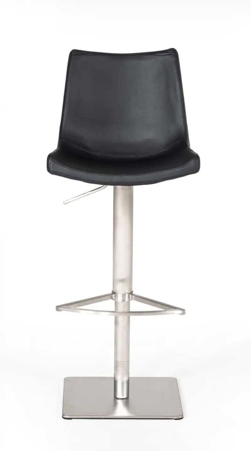 Industrial 43" Black Faux Leather Adjustable Bar Stool By Homeroots