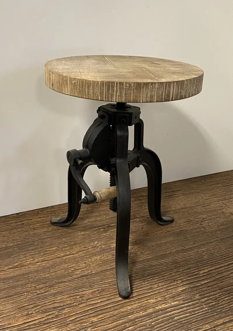 Industrial Adjustable Rustic Crank Stool By Homeroots