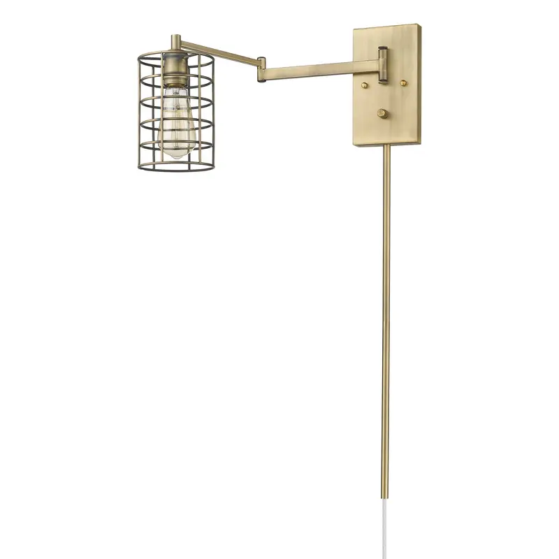 Industrial Gold Metal Wall Sconce By Homeroots
