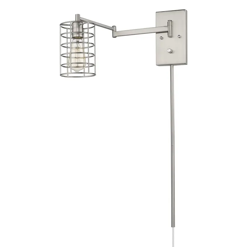 Industrial Silver Metal Wall Sconce By Homeroots