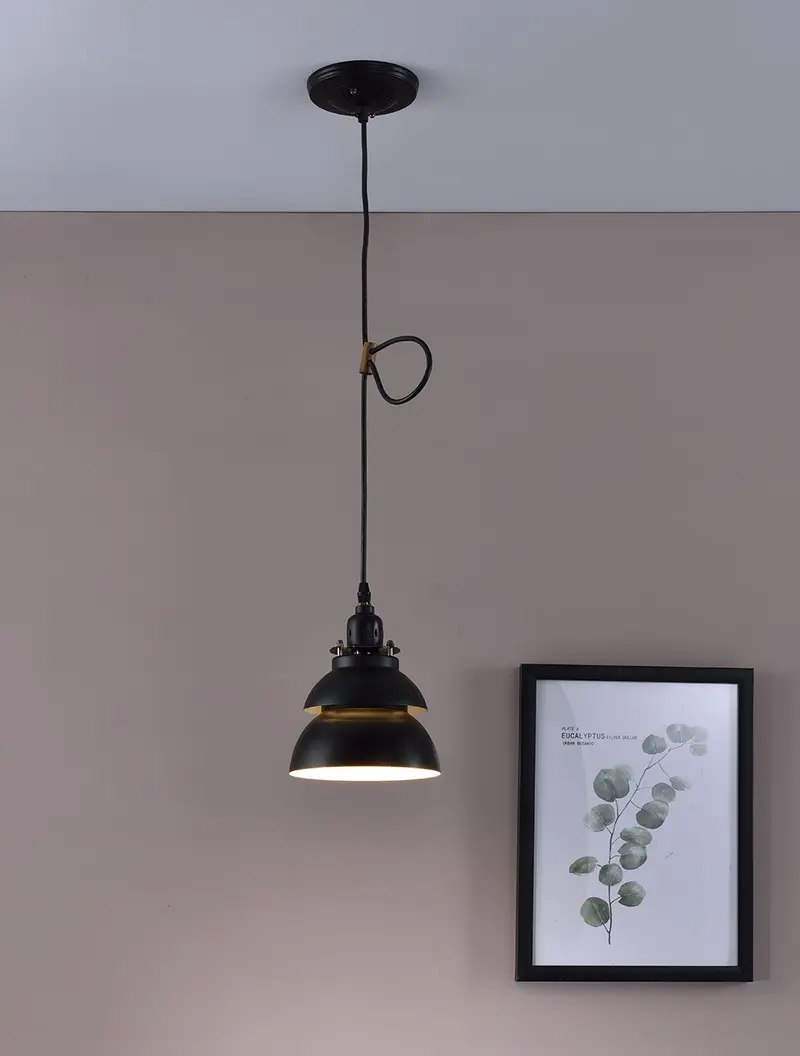 Industrial Two Tier Black Metal Hanging Light By Homeroots