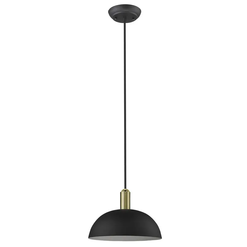 Ingo 1-Light Matte Black Pendant By Homeroots