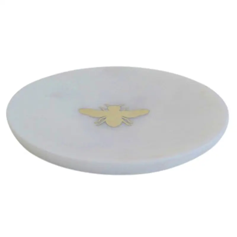 Inlaid Marble Tray - Bee Set Of 2 By HomArt