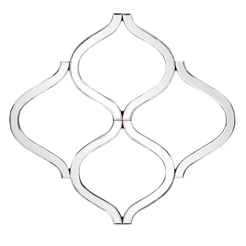 Interlocking Mirrored Curved Shapes with Beveled Edge By Homeroots