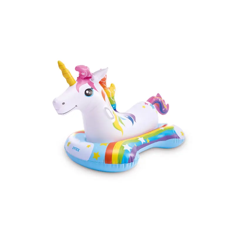Intex Multicolor Vinyl Inflatable Unicorn Ride-on Kiddie Float 64 x 34 in. for Age 3+ Year - Deal of The Week