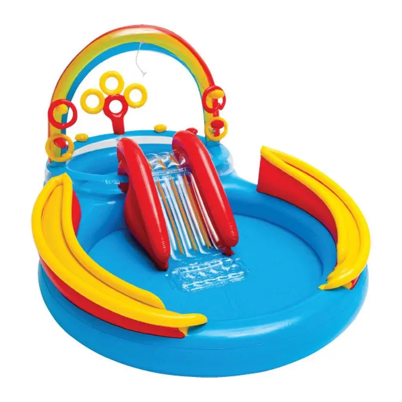 Intex Multicolored Vinyl Inflatable Pool Rainbow Ring Play Center - Open Box