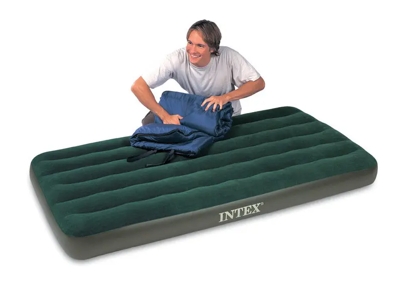 Intex Prestige Downy Green Twin Air Mattress 8-3/4 H x 39 W x 75 D in. with Pump - Open Box
