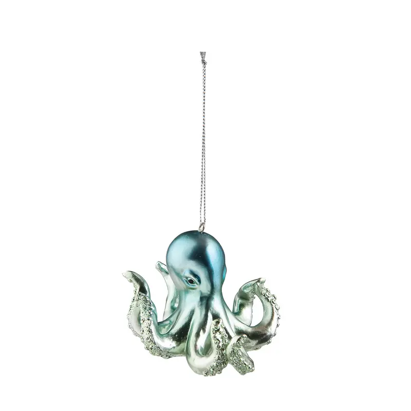 Iridescent Blue Octopus Orn