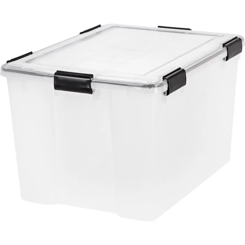 Iris WEATHERTIGHT 14.5 in. H X 17.75 in. W X 23.6 in. D Stackable Storage Tote (Pack of 4). - Open Box