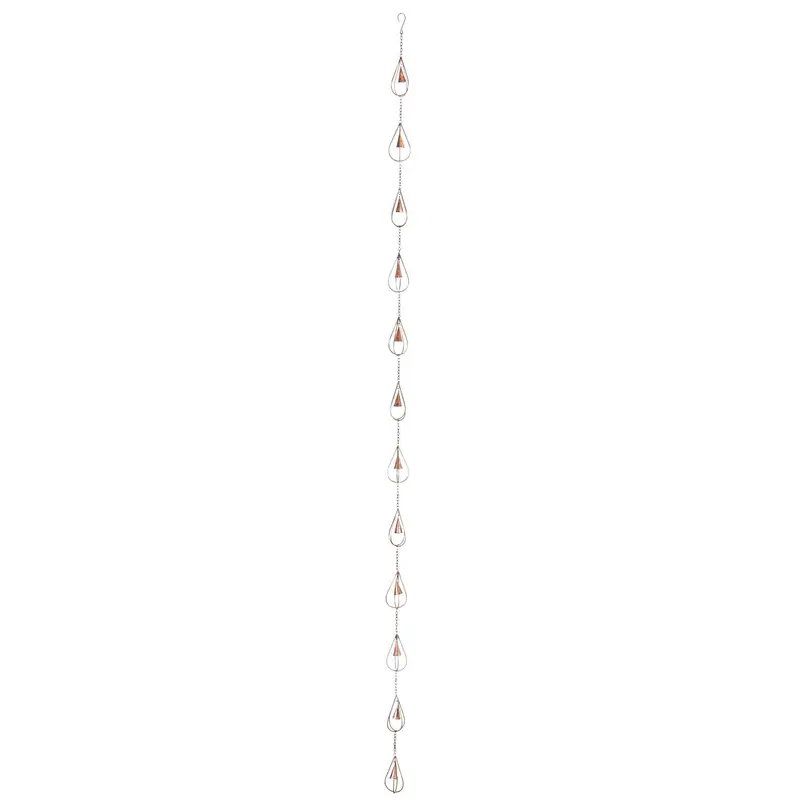 Iron Rain Chain with Bell with a Flame Copper Finish,47m1239