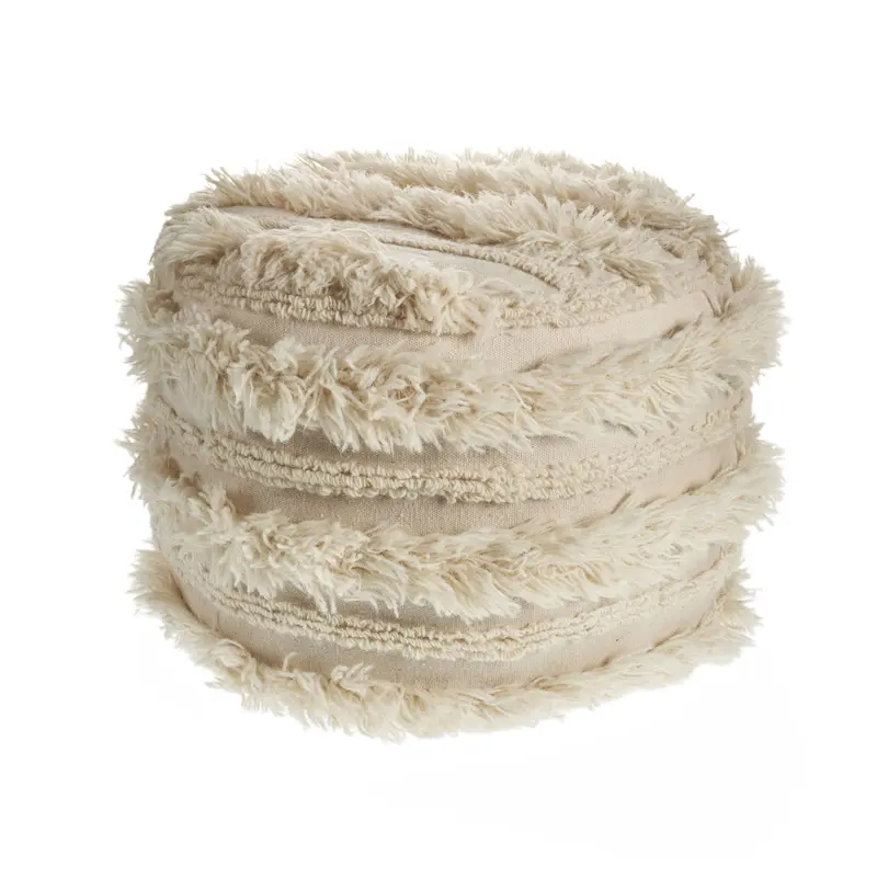Ivory 100% Cotton Ottoman By Homeroots