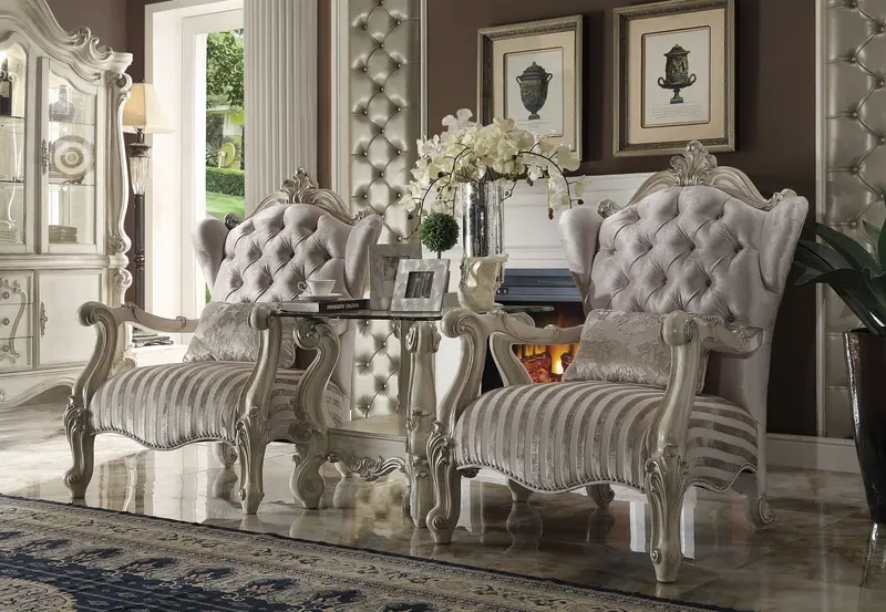 Ivory Velvet Chair & Pillow By Homeroots