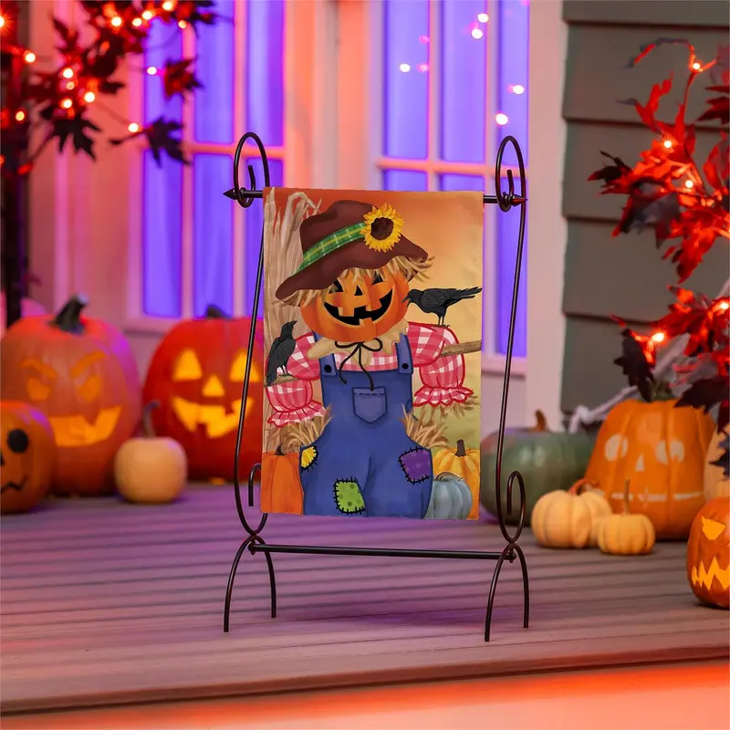 Jack The Scarecrow Burlap Garden Flag_x000D_