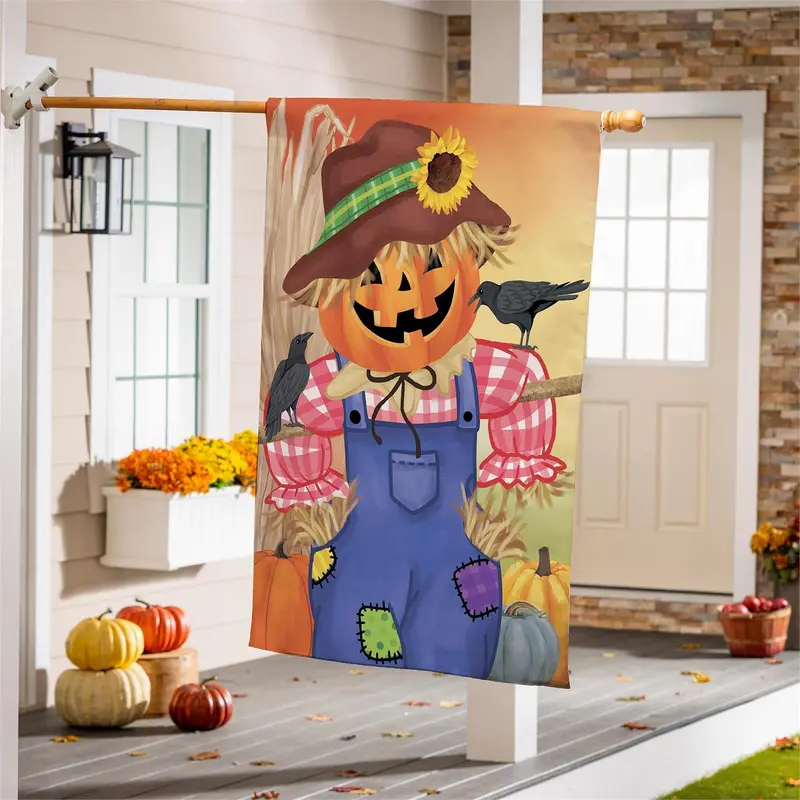 Jack The Scarecrow Burlap House Flag