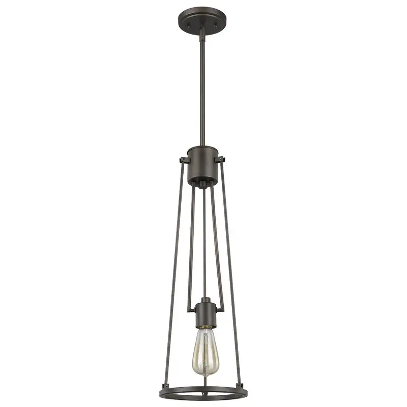 Jade 1-Light Oil-Rubbed Bronze Pendant With Vertical Structural Frames By Homeroots
