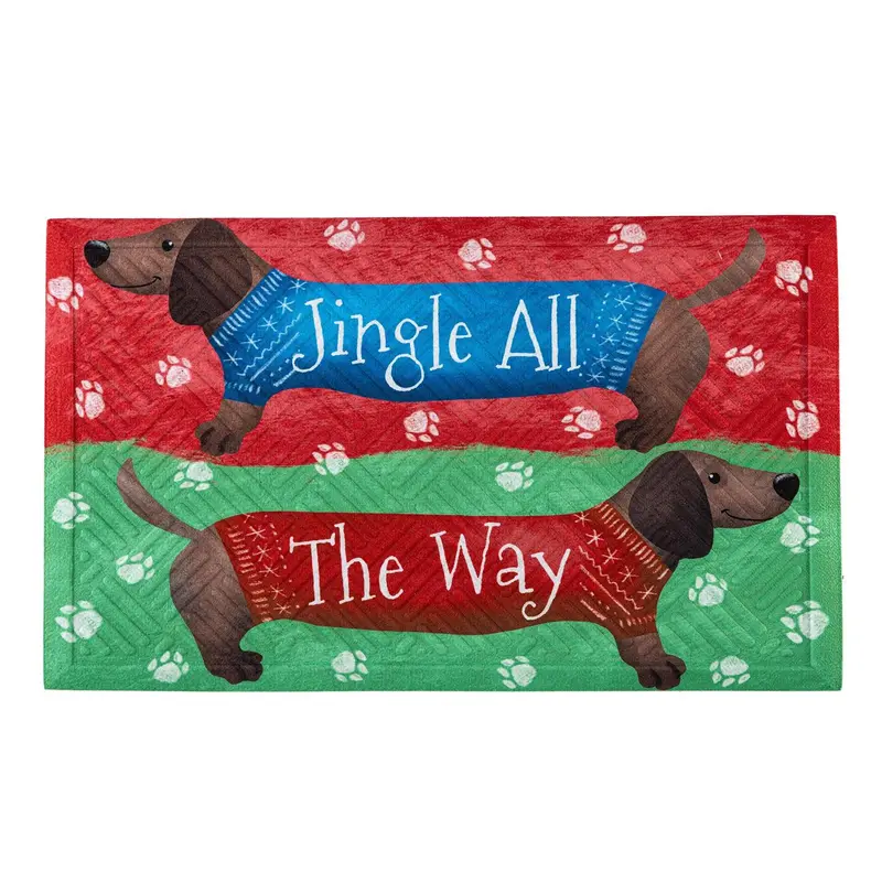 Jingle All the Way Dachshunds Embossed Mat