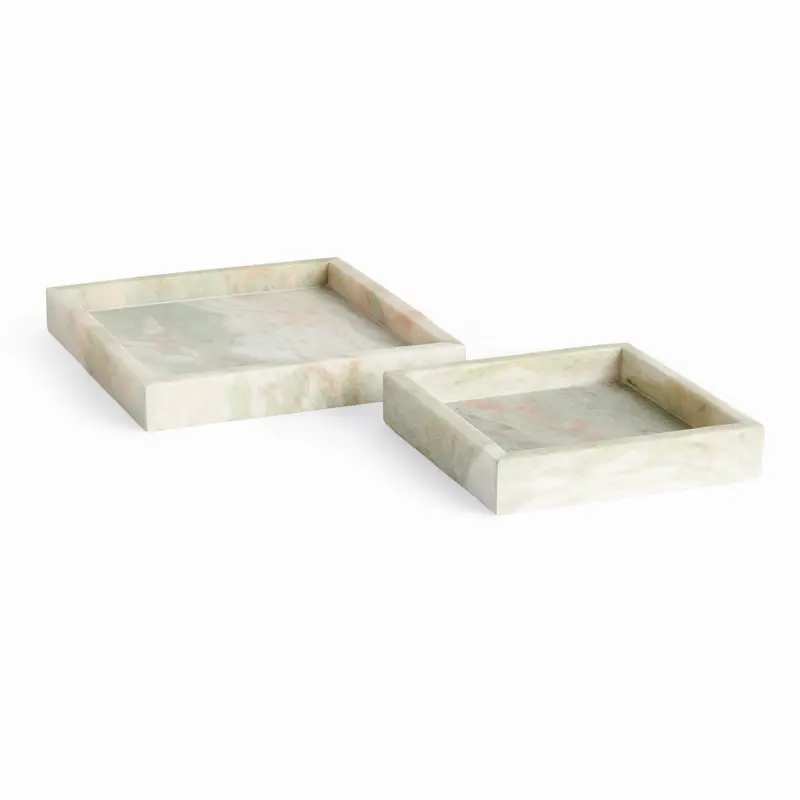 Johanna Square Marble Trays Small, Set Of 2
