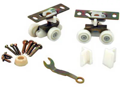 Johnson Hardware Brown/White Plastic/Steel Pocket Door Hardware Pack of 1 - Open Box