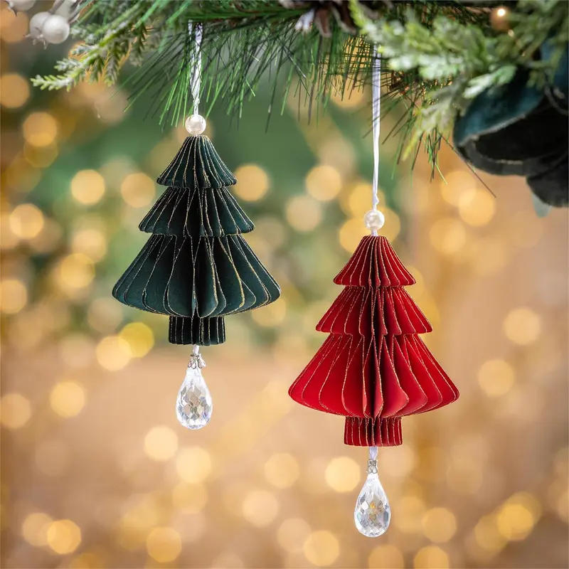 Joyful Traditions Ornament Tree with Gem Foldable Paper, Asst, 6"H