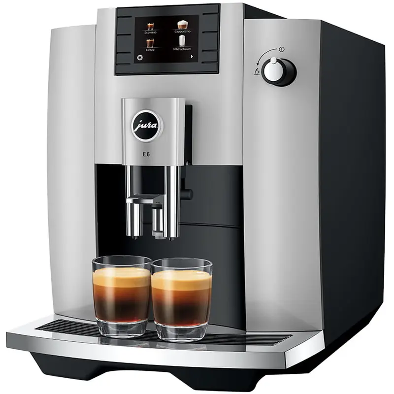 Jura E6 Automatic Coffee Machine, Platinum