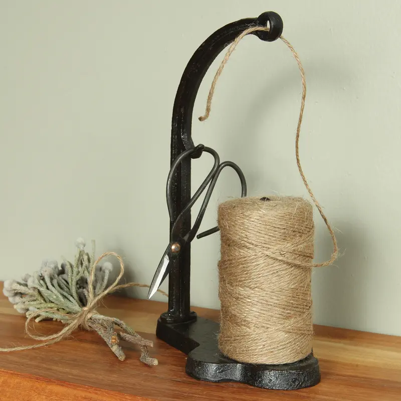 Jute Dispenser - Cast Iron - Antique Black Set Of 2 By HomArt