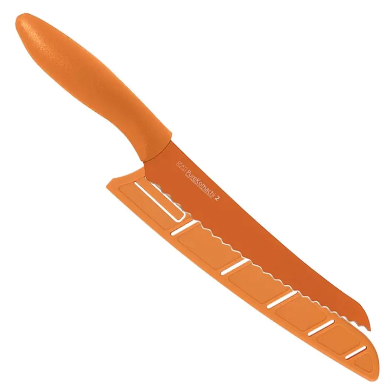 Kai Pure Komachi 2 8'' Bread Knife & Sheath - Orange