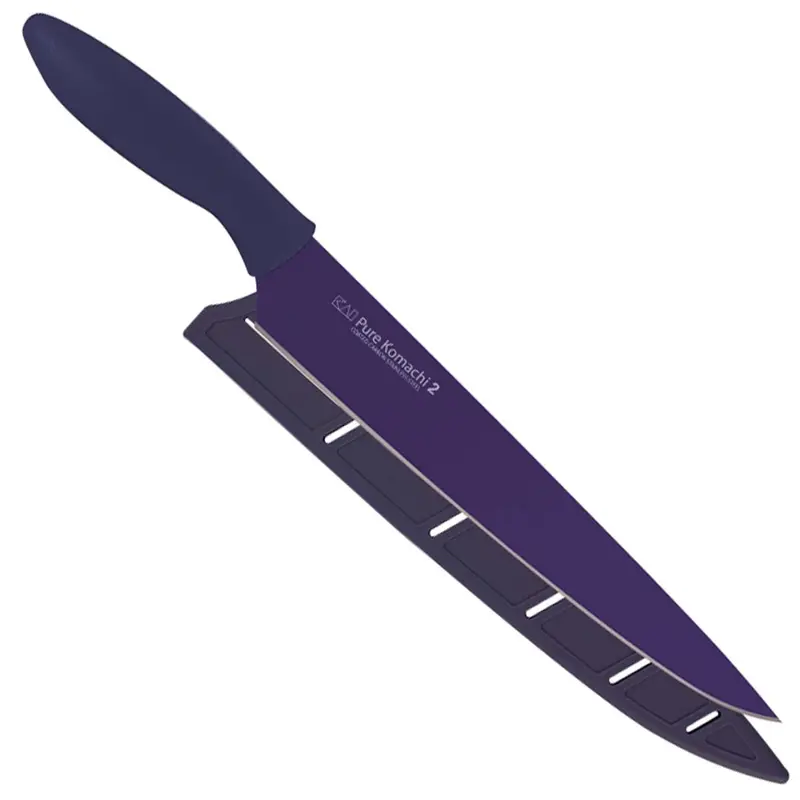 Kai Pure Komachi 2 9'' Slicing Knife & Sheath - Dark Purple