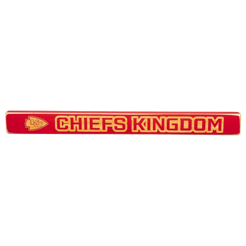 Kansas City Chiefs Engraved Wood Sign, 1.5" x 18"