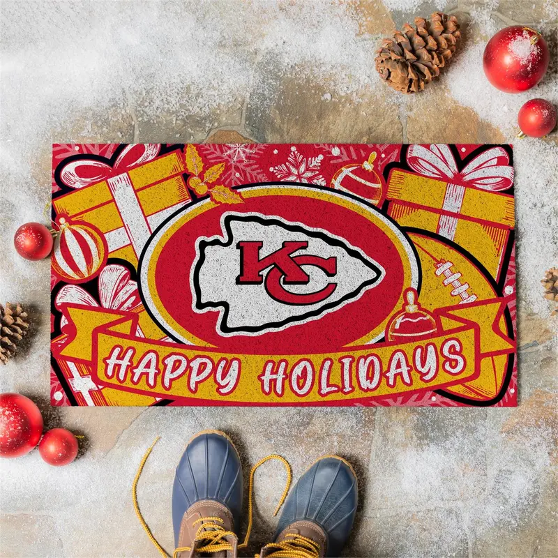Kansas City Chiefs Holiday PVC Mat, 28"x16"