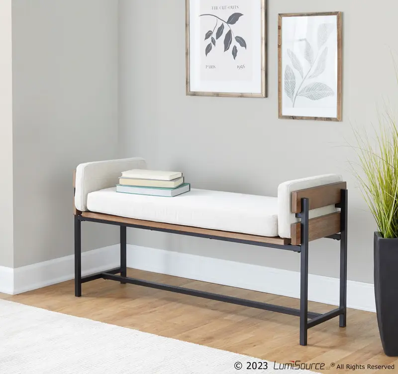 Kari Bench By LumiSource - BC18-KARI2 BKBNCR1