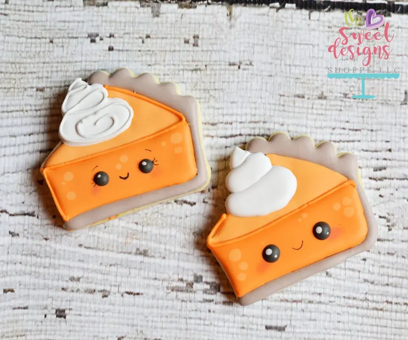 Kawaii Pumpkin Pie Slice v2- Cookie Cutter