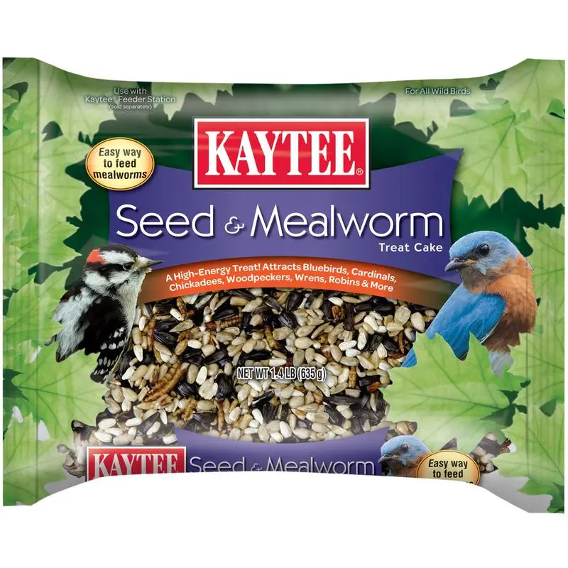 Kaytee Assorted Species Seed and Mealworm Seed Cake 1.4 lb (Pack of 6)
