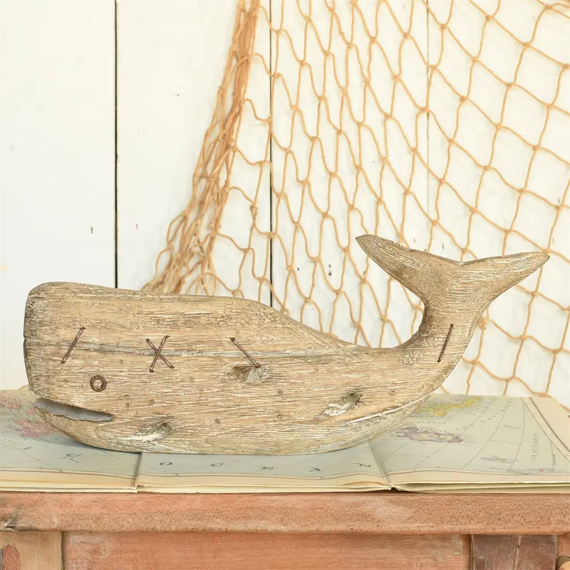 Kelso Wood Sperm Whale - Small - Natural Wood Set Of 2 By HomArt