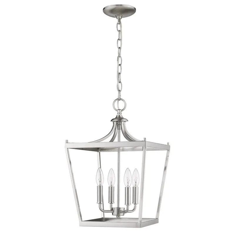 Kennedy 4-Light Satin Nickel Pendant By Homeroots