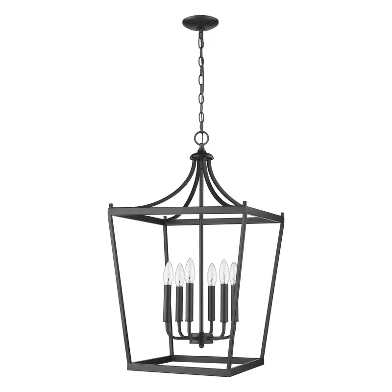 Kennedy 6-Light Matte Black Pendant By Homeroots