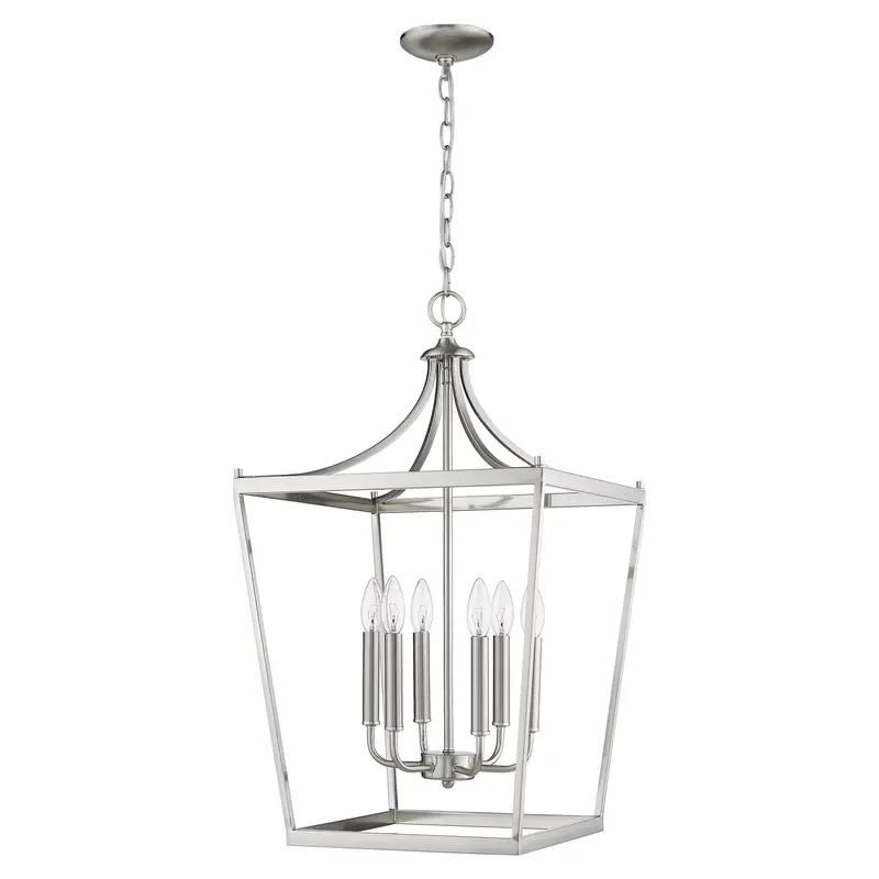 Kennedy 6-Light Satin Nickel Pendant By Homeroots