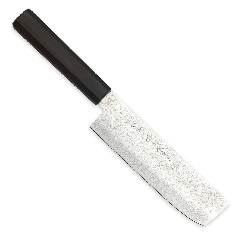 Kikuichi Cutlery Nickel Warikomi Damascus 6.8" Nakiri Knife