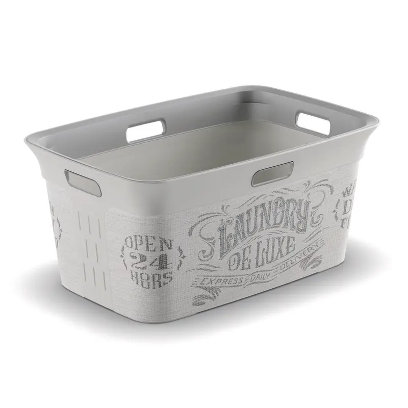 KIS White Plastic Laundry Basket 23 L x 10-9/16 H x 15-5/16 W in. - Deal of The Week