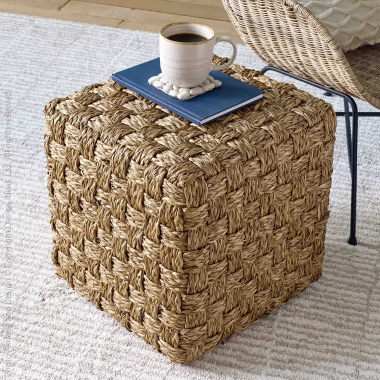 Klein Pouf-Seagrass By Texture Designideas