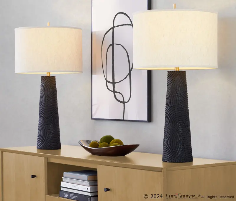 Kona 31" Polyresin Table Lamp - Set of 2 By LumiSource - GPT31-KONA BKNA2