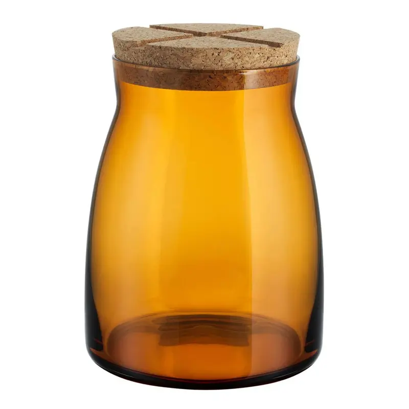 KOSTA BODA BRUK JAR WITH CORK AMBER LG